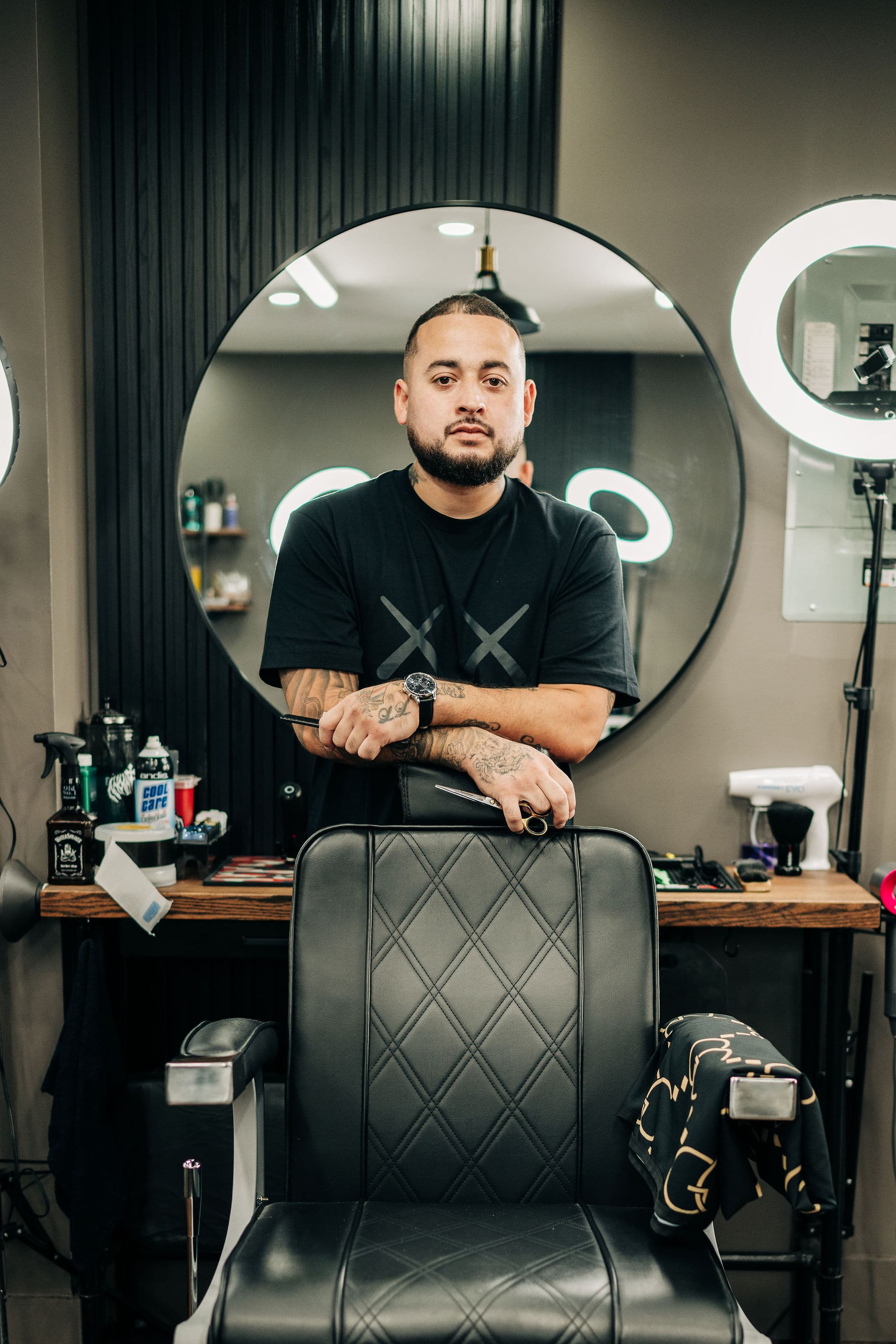 Portrait of Will by their barber chair